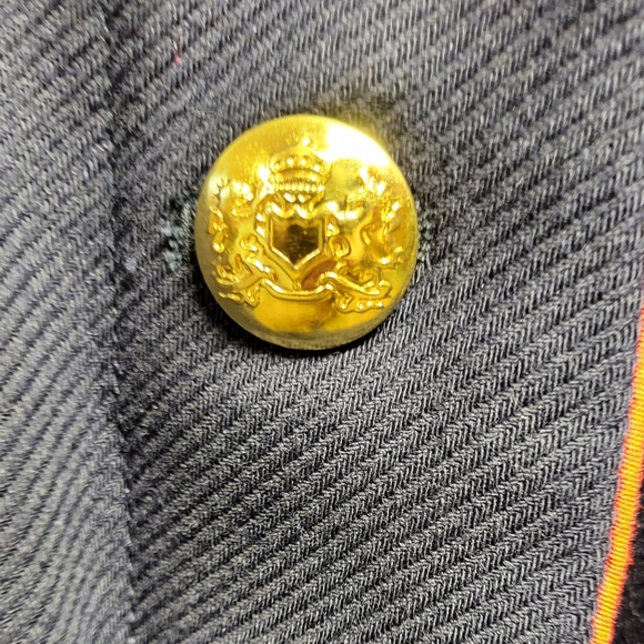 Woman's Banana Republic x Olivia Palermo Belted Military Jacket Navy w/ Red Trim - Picture 10 of 15